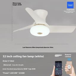 image-Bedroom Mini Ultra-thin Ceiling Full Spectrum Xiaoai Smart Ceiling Fan Lights