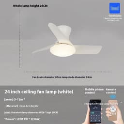 image-Bedroom Mini Ultra-thin Ceiling Full Spectrum Xiaoai Smart Ceiling Fan Lights