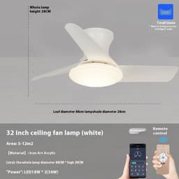 image-Bedroom Mini Ultra-thin Ceiling Full Spectrum Xiaoai Smart Ceiling Fan Lights