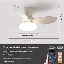 image-Bedroom Mini Ultra-thin Ceiling Full Spectrum Xiaoai Smart Ceiling Fan Lights
