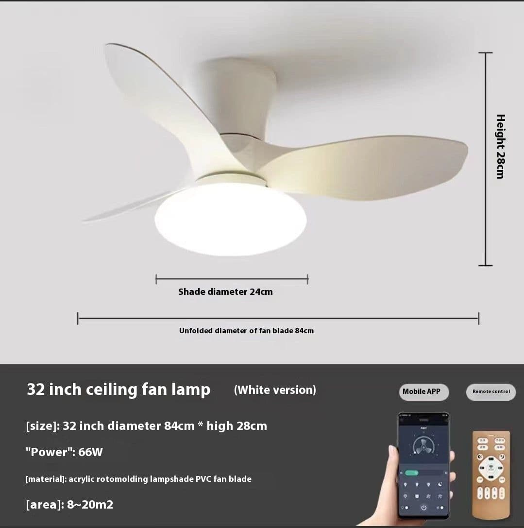 image-Bedroom Mini Ultra-thin Ceiling Full Spectrum Xiaoai Smart Ceiling Fan Lights