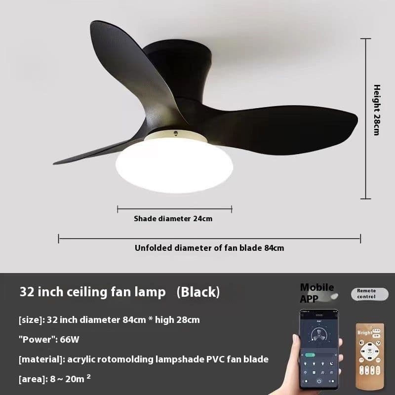 image-Bedroom Mini Ultra-thin Ceiling Full Spectrum Xiaoai Smart Ceiling Fan Lights