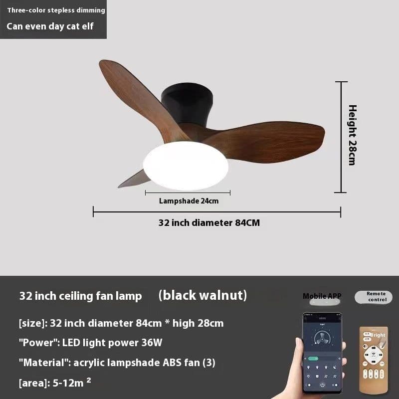 image-Bedroom Mini Ultra-thin Ceiling Full Spectrum Xiaoai Smart Ceiling Fan Lights
