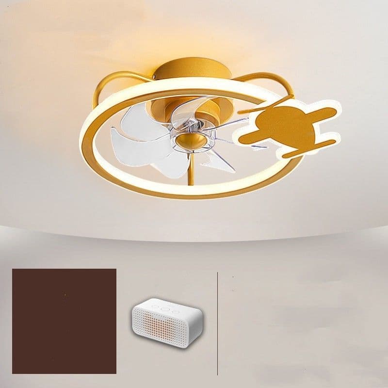 image-Nordic Simple Household Electric Fan Chandelier Childrens Fan Lamp Bedroom Ceiling Fan Lamp