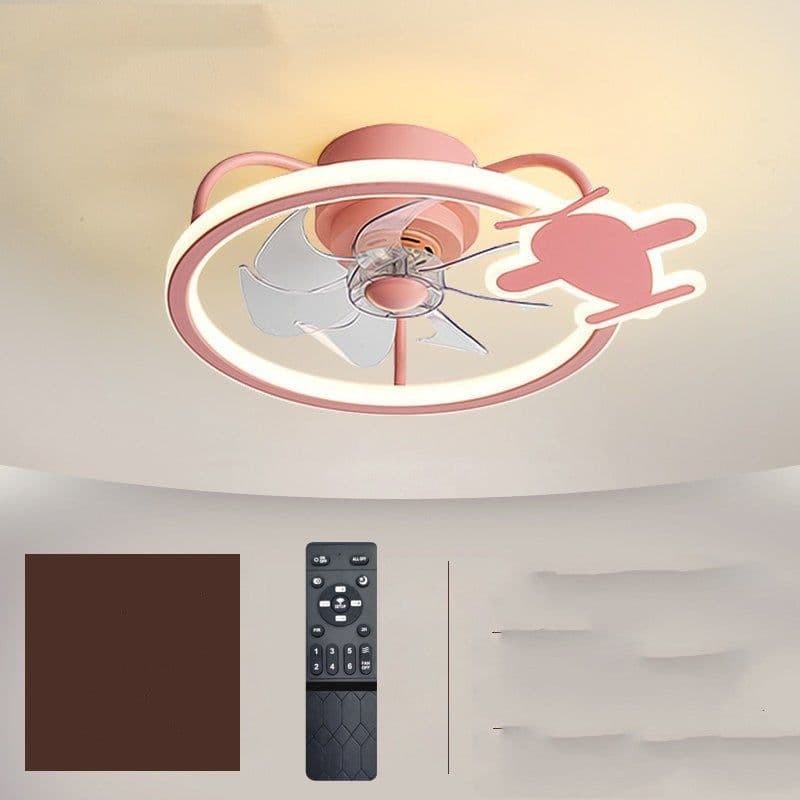 image-Nordic Simple Household Electric Fan Chandelier Childrens Fan Lamp Bedroom Ceiling Fan Lamp