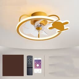 image-Nordic Simple Household Electric Fan Chandelier Childrens Fan Lamp Bedroom Ceiling Fan Lamp
