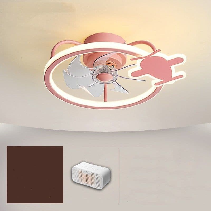 image-Nordic Simple Household Electric Fan Chandelier Childrens Fan Lamp Bedroom Ceiling Fan Lamp
