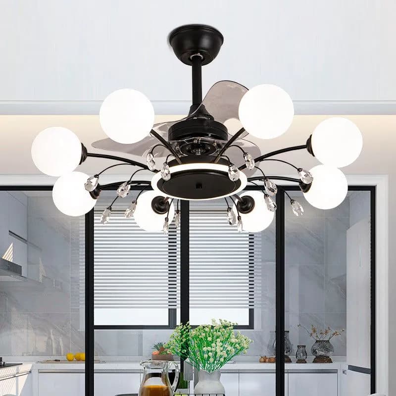 image-Living Room Ceiling Fan Lamp Creative Chandelier