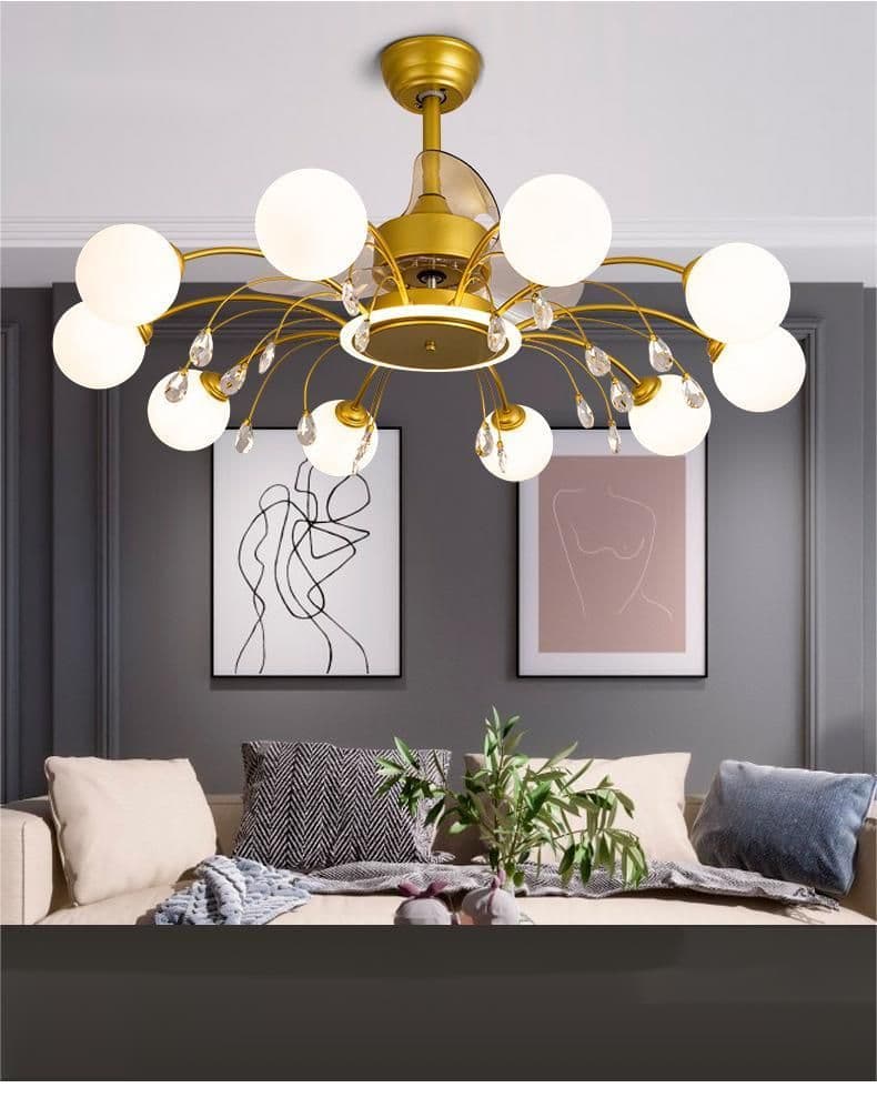 image-Living Room Ceiling Fan Lamp Creative Chandelier
