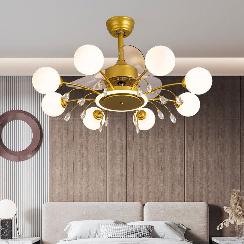 image-Living Room Ceiling Fan Lamp Creative Chandelier