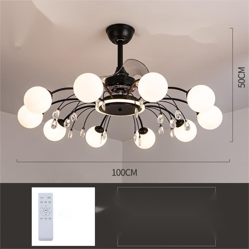 image-Living Room Ceiling Fan Lamp Creative Chandelier