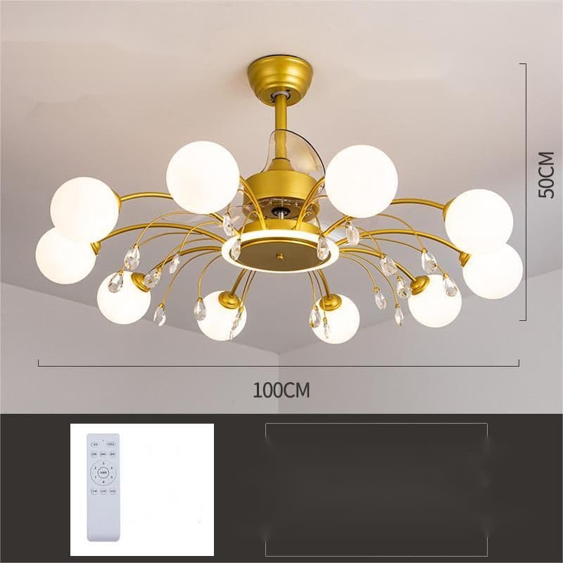image-Living Room Ceiling Fan Lamp Creative Chandelier