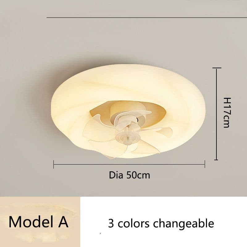 image-Bedroom LED Ceiling Silent Fan Light