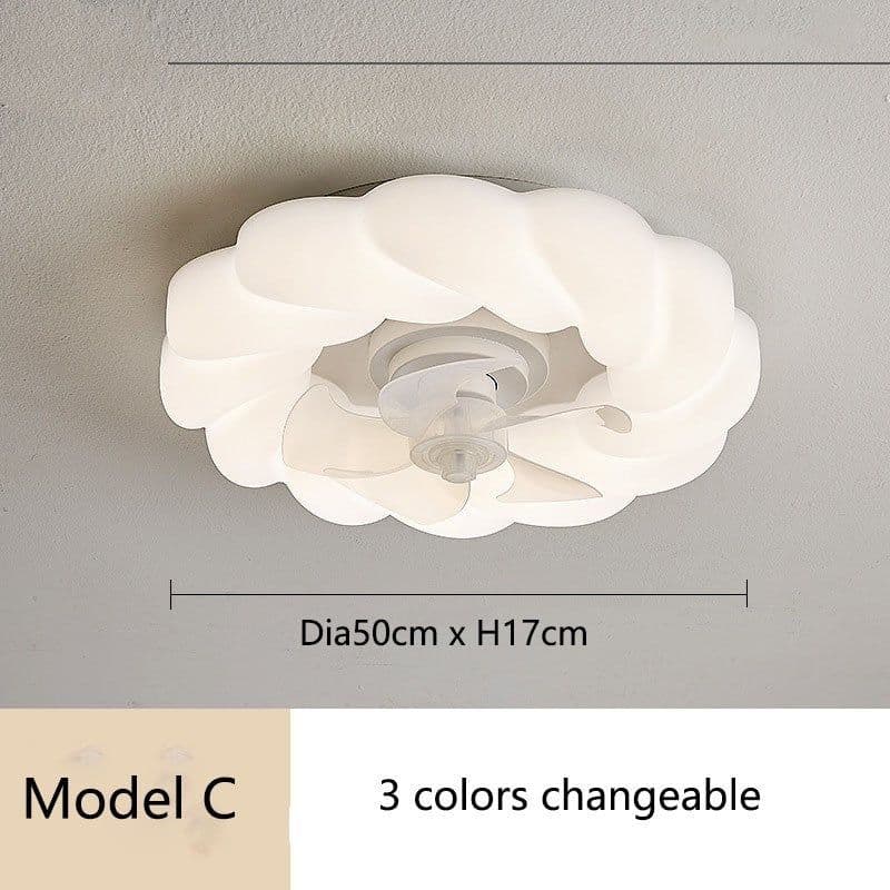 image-Bedroom LED Ceiling Silent Fan Light