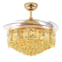 image-Crystal LED Ceiling Fan Light For Restaurant