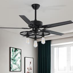 image-Retro Industrial Fan Lamp Ceiling Fan Lamp