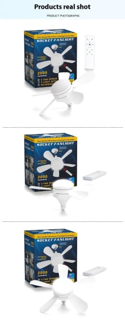 image-LED Straight Leaf Fan Lamp E27 Screw Detachable Fan Blade Bedroom Three-color Dimming Ceiling Ceiling Fan Lights