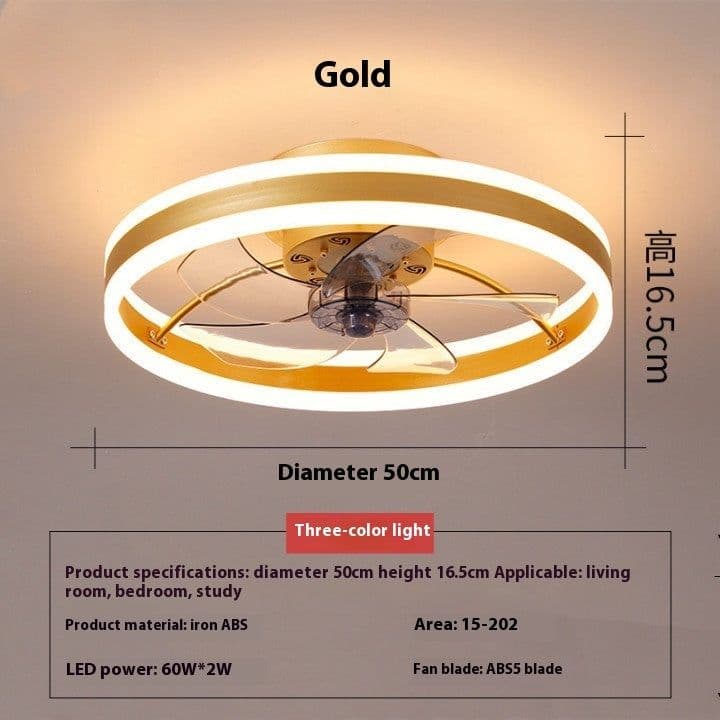 image-Bedroom Living Room Invisible LED Ceiling Ceiling Fan Lights