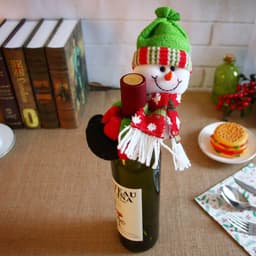image-Christmas Decorations, Santa Claus, Red Wine, Red Wine, Champagne, Wine Bottle and Bar Dining Room Decoration