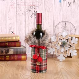 image-Christmas Decorations, Santa Claus, Red Wine, Red Wine, Champagne, Wine Bottle and Bar Dining Room Decoration
