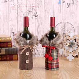 image-Christmas Decorations, Santa Claus, Red Wine, Red Wine, Champagne, Wine Bottle and Bar Dining Room Decoration