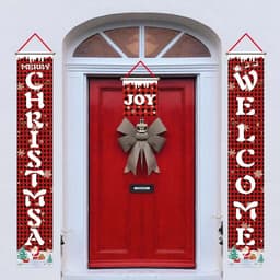 image-Christmas decorations Christmas couplets curtains Christmas banners pull flags Christmas curtains hanging flags window pendants