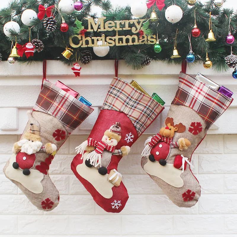 image-Christmas decorations, decorations, New Year gifts, Santa Claus socks, socks, sock gift bags