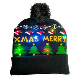 image-Christmas Decoration Knitted LED Light Cap Christmas Tree Snowman Adult Child Hat