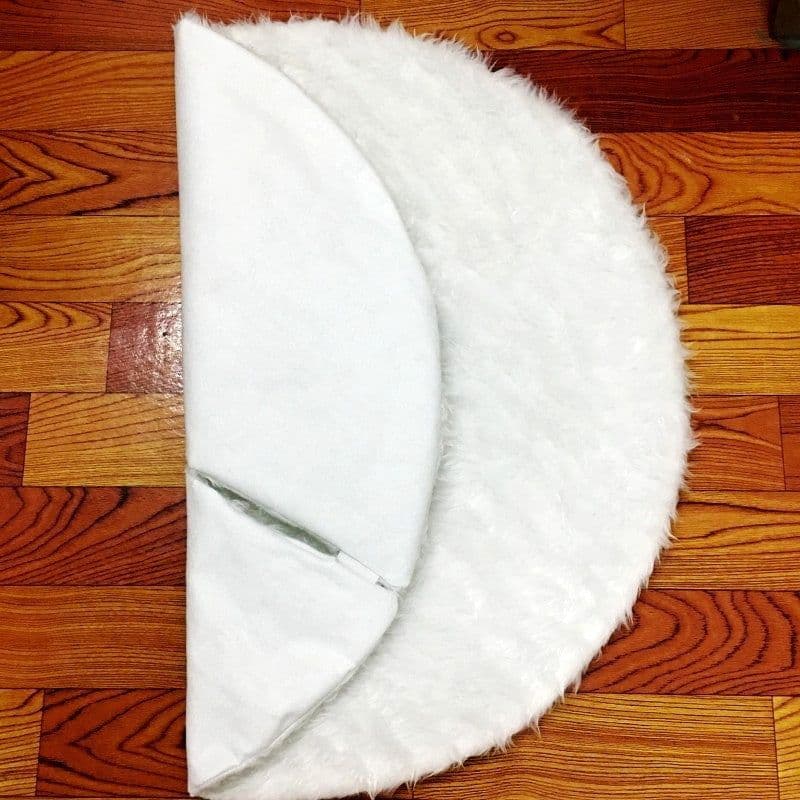 image-Pure white plush Christmas tree skirt Christmas plush tree skirt 78cm 90cm 122cm Christmas tree decoration tree