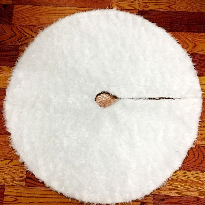 image-Pure white plush Christmas tree skirt Christmas plush tree skirt 78cm 90cm 122cm Christmas tree decoration tree