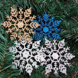 image-Christmas decorations, acrylic 10CM snowflakes, Christmas necessities, Christmas tree hanger powder wholesale