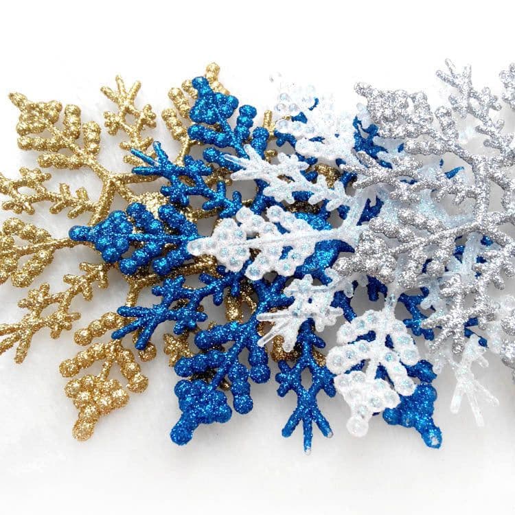image-Christmas decorations, acrylic 10CM snowflakes, Christmas necessities, Christmas tree hanger powder wholesale