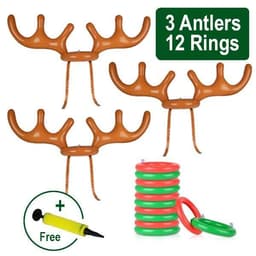 image-Christmas Game Inflatable Reindeer Antler Hat Ring Toss Christmas Gift
