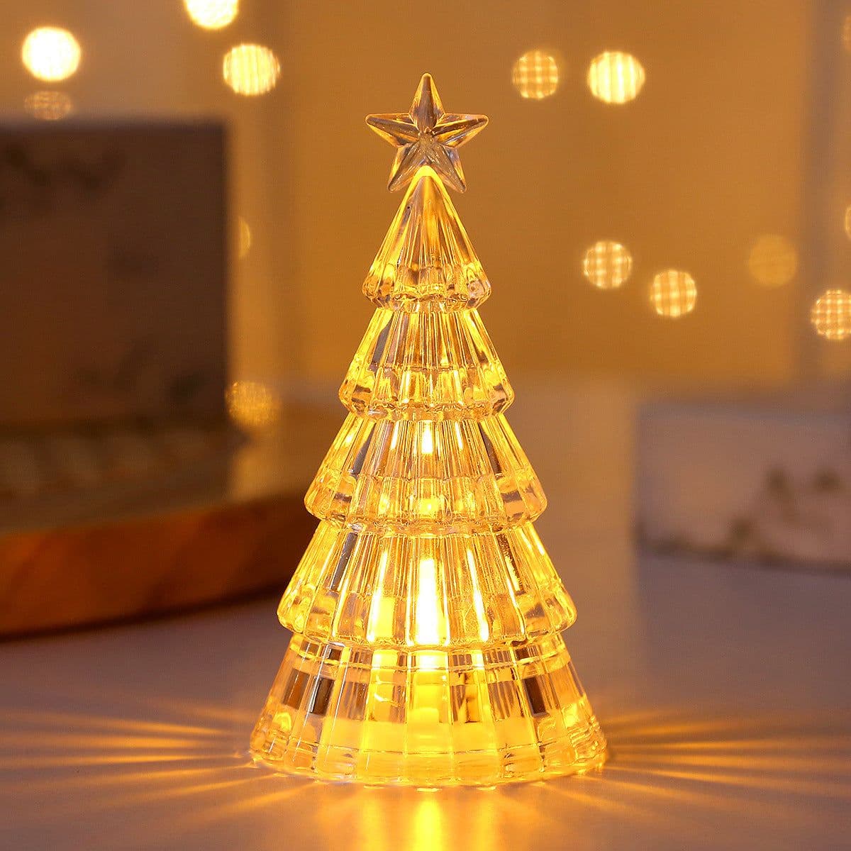 image-Christmas Decoration Light-emitting Christmas Tree Crystal Small Night Lamp