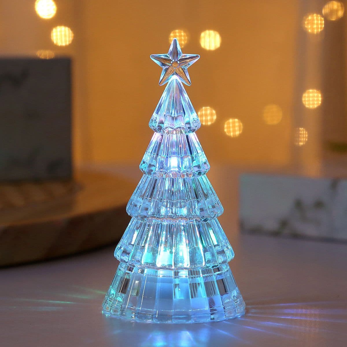 image-Christmas Decoration Light-emitting Christmas Tree Crystal Small Night Lamp