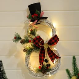image-Christmas wreath pendant LED lights garland