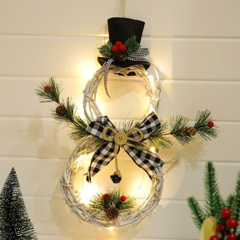 image-Christmas wreath pendant LED lights garland