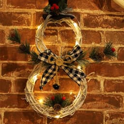 image-Christmas wreath pendant LED lights garland