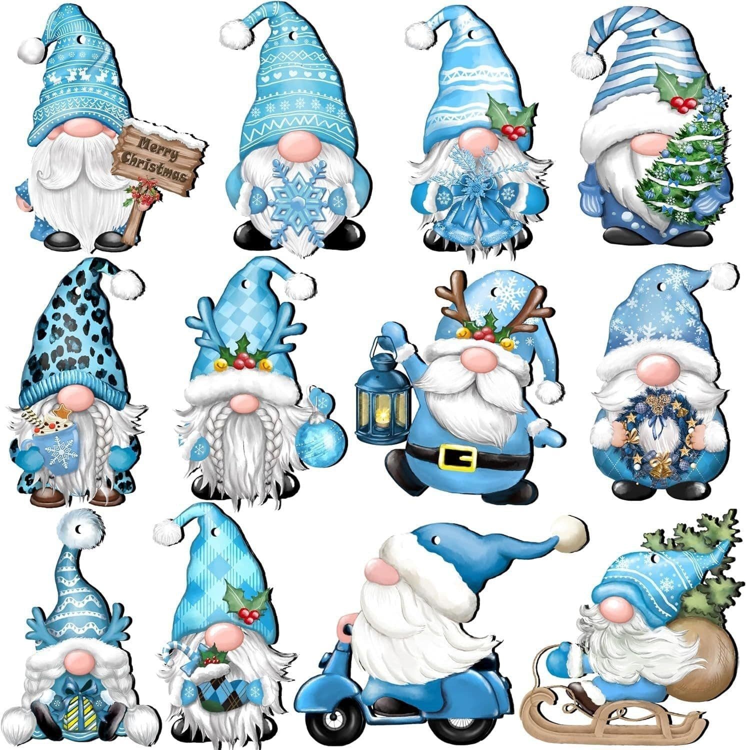 image-24 PCs Christmas Wooden Hanging Ornaments