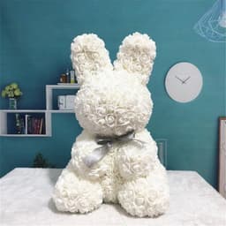 image-45cm Roses Bunny Valentines Day Eternal Flower Rabbit Romantic Wedding Engagement Ceremony Party Decoration Christmas Gifts