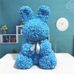 image-45cm Roses Bunny Valentines Day Eternal Flower Rabbit Romantic Wedding Engagement Ceremony Party Decoration Christmas Gifts
