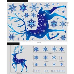 image-Christmas Elk Snowflake Sticker Decoration Glass Window Kids Room Christmas Wall Stickers Home Decals Decoration