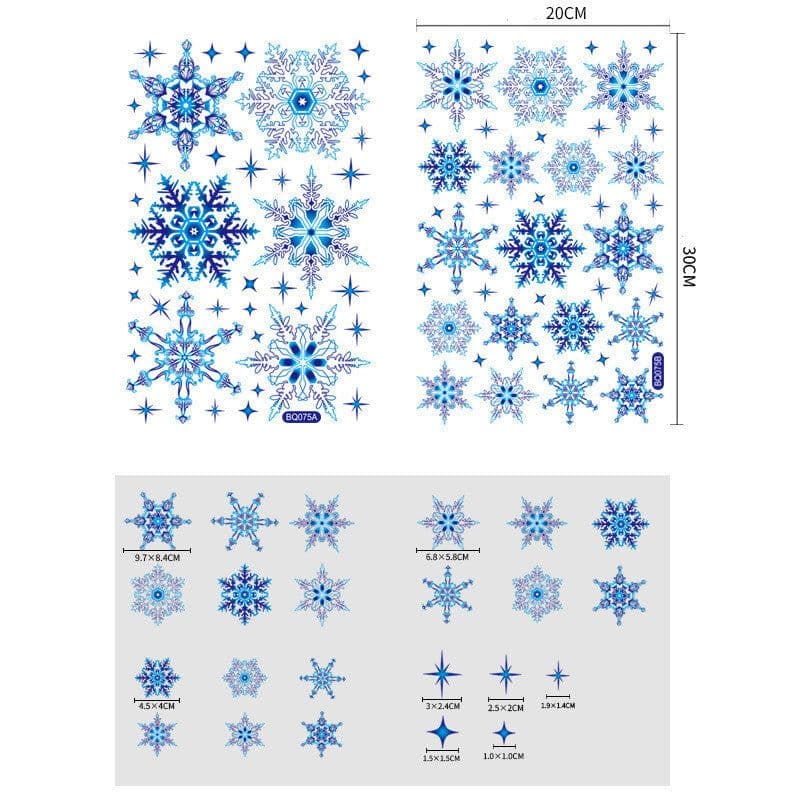 image-Christmas Elk Snowflake Sticker Decoration Glass Window Kids Room Christmas Wall Stickers Home Decals Decoration