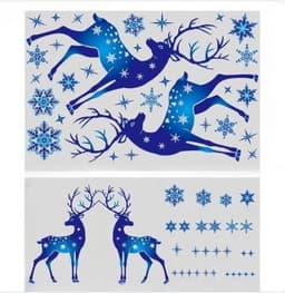 image-Christmas Elk Snowflake Sticker Decoration Glass Window Kids Room Christmas Wall Stickers Home Decals Decoration