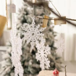 image-Christmas Decoration Acrylic Transparent Snowflake Christmas Tree Decoration Pendant DIY Christmas Decor For Home