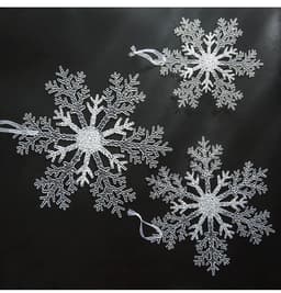 image-Christmas Decoration Acrylic Transparent Snowflake Christmas Tree Decoration Pendant DIY Christmas Decor For Home