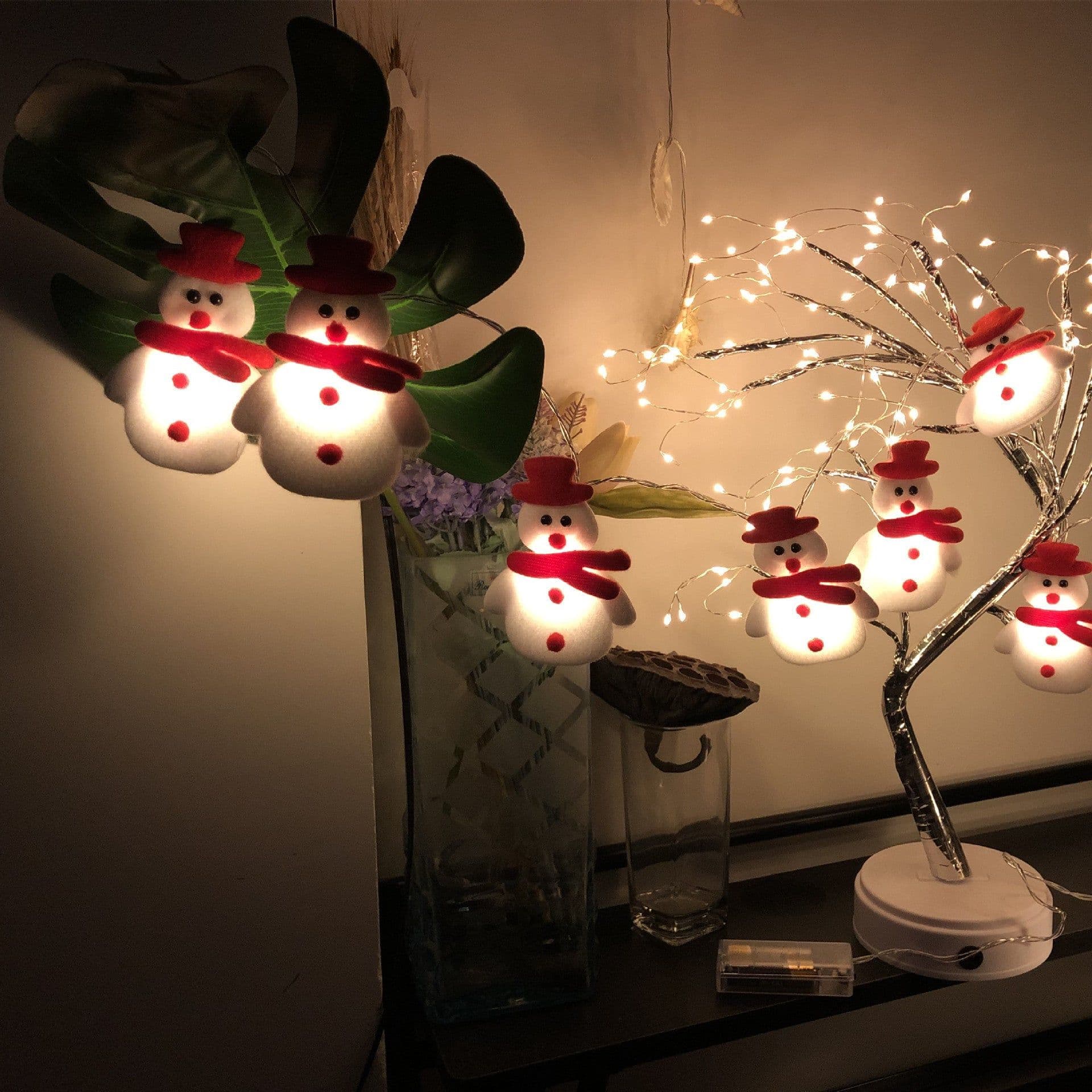 image-Christmas Plush Snowman Light String Christmas Tree Pendant LED Holiday Party Decoration Lantern