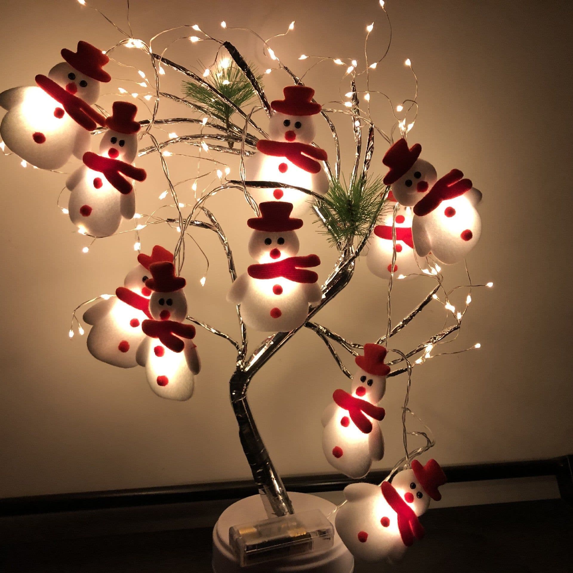 image-Christmas Plush Snowman Light String Christmas Tree Pendant LED Holiday Party Decoration Lantern