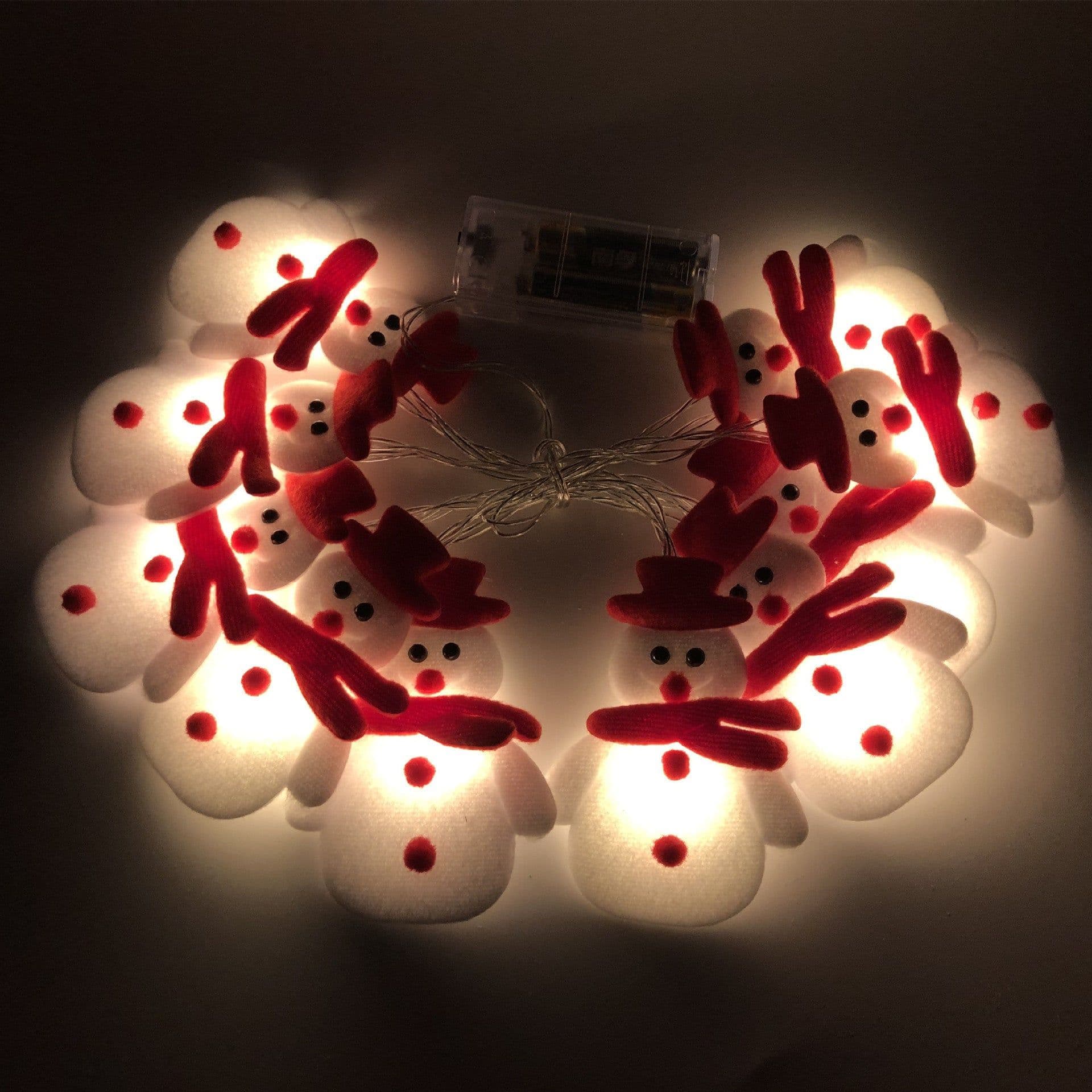 image-Christmas Plush Snowman Light String Christmas Tree Pendant LED Holiday Party Decoration Lantern