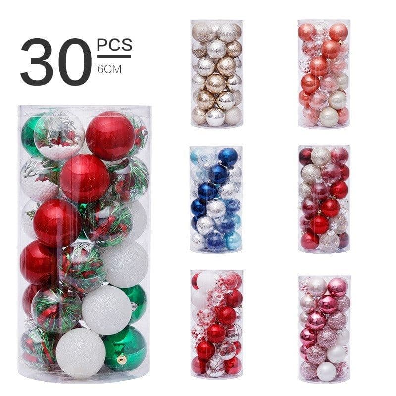 image-6cm/30Pcs transparent christmas ball set